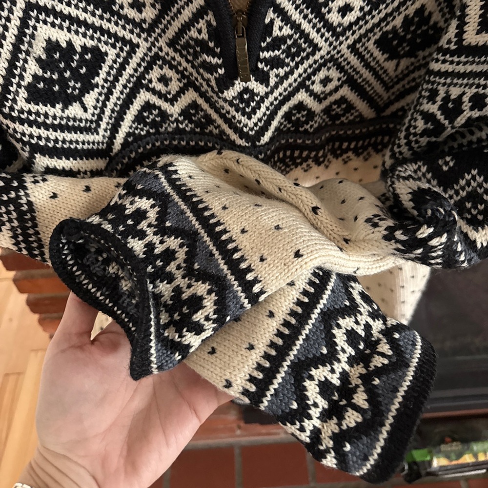 Dale of Norway Black and White Zip Up Sweater - Picture 5 of 10